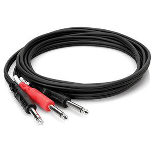 Hosa STP-202 1/4" TRS Male to Dual 1/4" TS Male Insert Cable, 2 Meters (6.5 Feet) - The Camera Box