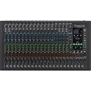 Mackie Onyx24 24-Channel Premium Analog Mixer British Style Perkins 3-Band EQ with Multitrack USB