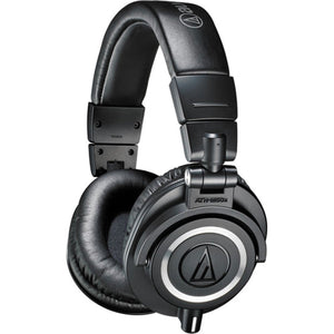 Audio-Technica ATH-M50x Monitor Headphones (Black) with a Professional monitor headphone case - The Camera Box