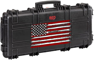 Explorer Cases 31" RED Gun Case with Double Layer Convoluted Foam Limited USA Flag Edition (Black)