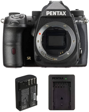 Pentax K-3 Mark III DSLR Camera Body, D-LI90E Battery, Charger D-BC177 (Black)